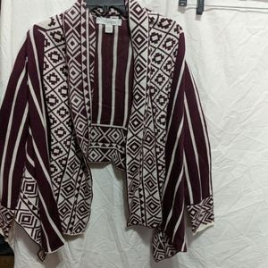 By design long sleeve purple and cream size small